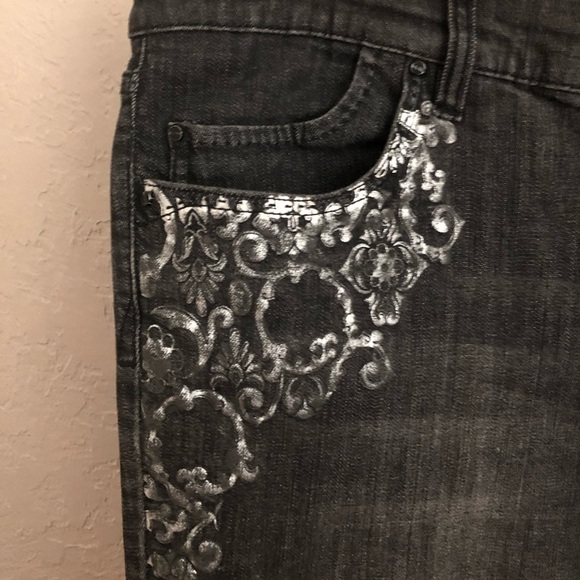 White House black Market jeans with silver tone appliqué - Picture 2 of 8